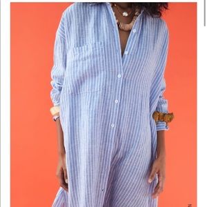 Oversized long linen shirt